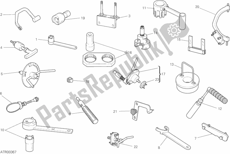 Toutes les pièces pour le 001 - Outils De Service D'atelier du Ducati Multistrada 950 Touring USA 2018